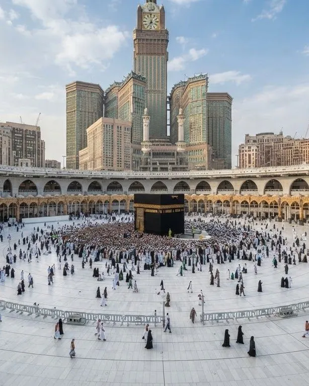 Courtyard of the Masjid al-Haram in Makkah