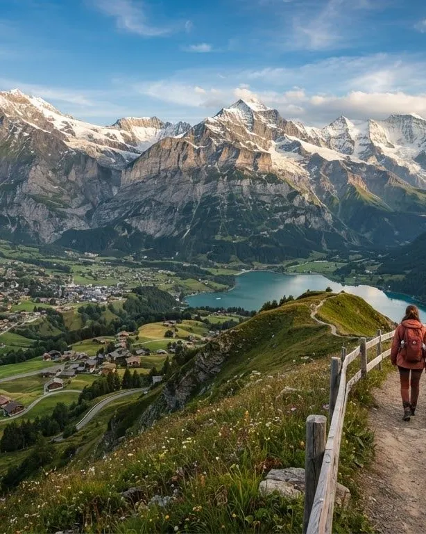 Mountain lake and alpine scenery