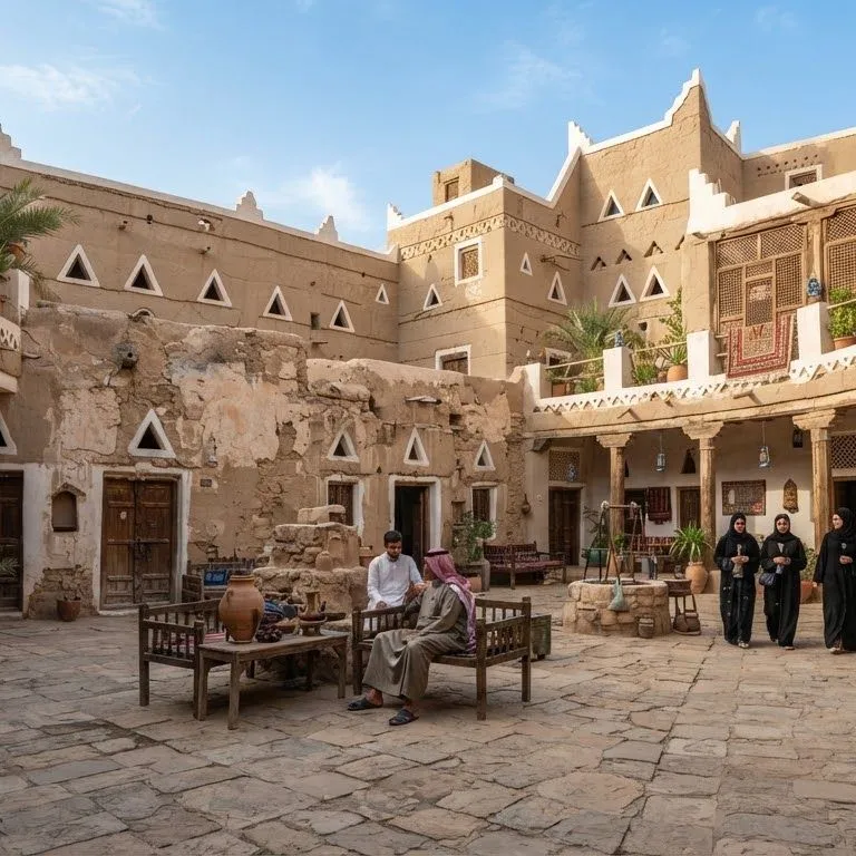 Historic courtyard architecture in Saudi Arabia