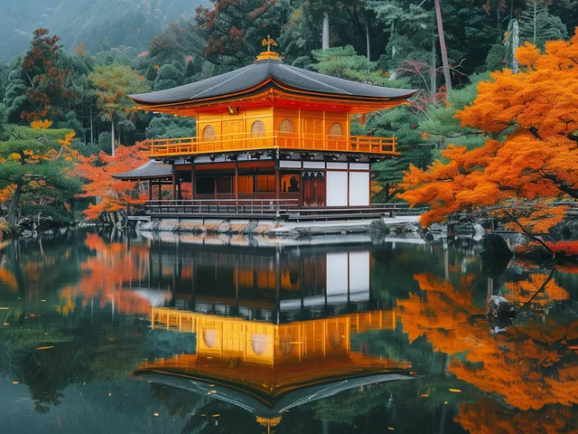 Vermilion torii gates along a path in Kyoto