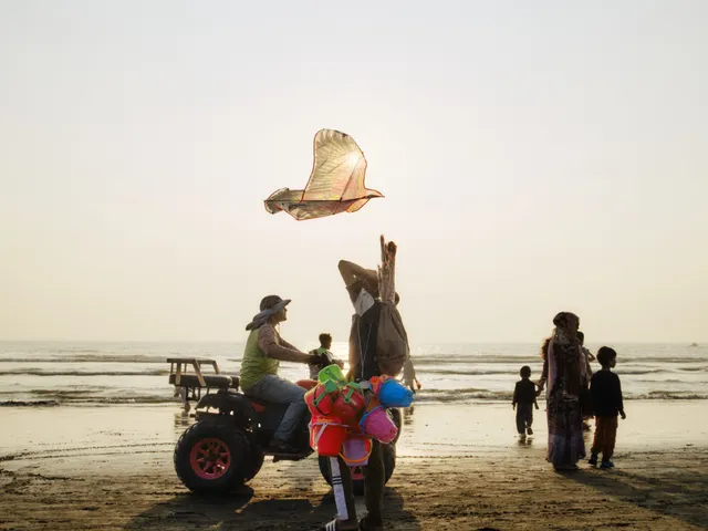 Fishing boats on the sand at Cox's Bazar